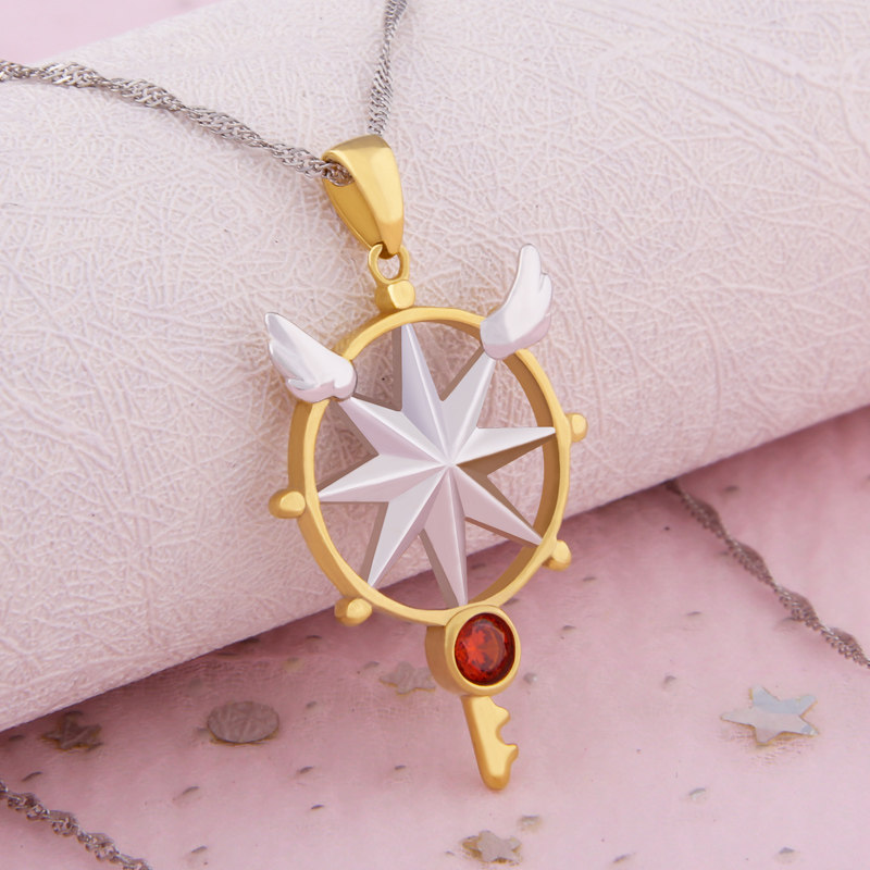 漫导士 小樱魔法棒项链 吊坠 项坠魔法美少女动漫周边首饰