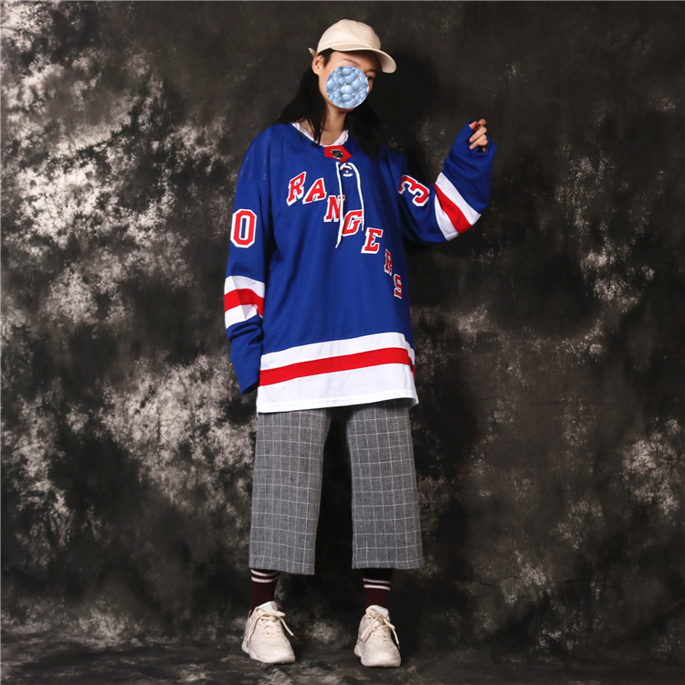 男女贾斯汀比伯巡演同款刺绣女款冰球球衣长袖大码棒球服