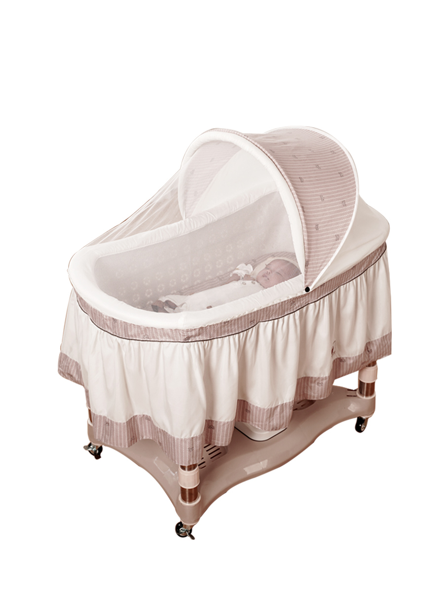 电动上下摇带滚轮智能哄睡摇摇床