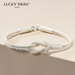 Lucky Swan Turkish Bracelet Women's Pure Silver Knitting Simple Couple's Bracelet Lucky Swan Turkish Bracelet Women's Pure Silver Knitting Simple Couple's Bracelet