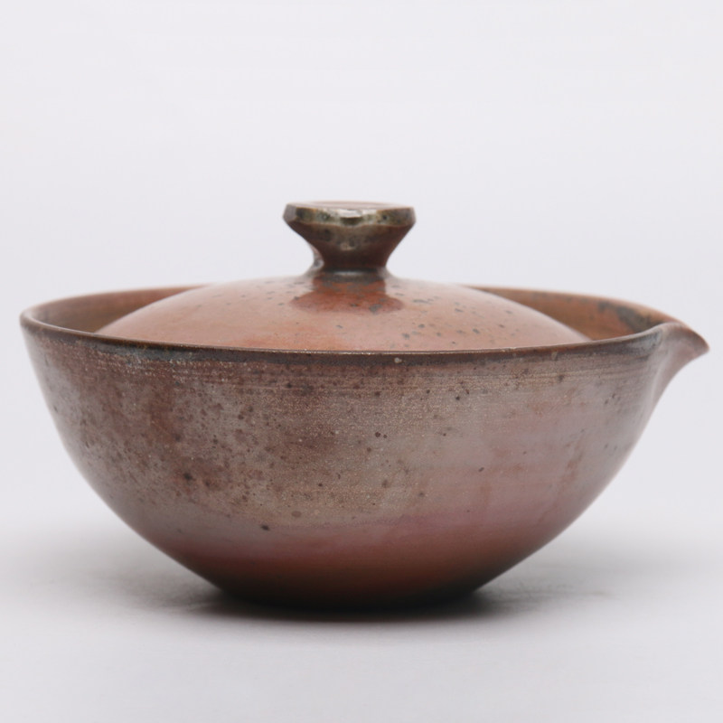 纯柴烧壶粗陶茶具台湾手抓壶手工裸烧自然灰火茶壶