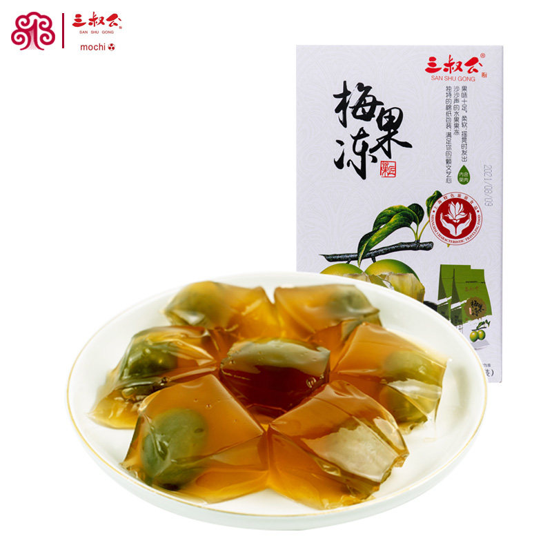 三叔公青梅黄桃果冻水果果肉上海特产儿童怀旧果冻