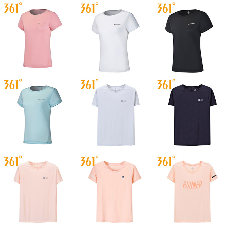 361 Short Sleeve T-shirt Women's Sports Quick Dry Half Sleeve Summer Running Breathable Loose Top Cotton 361 Degrees Women's Wear Set