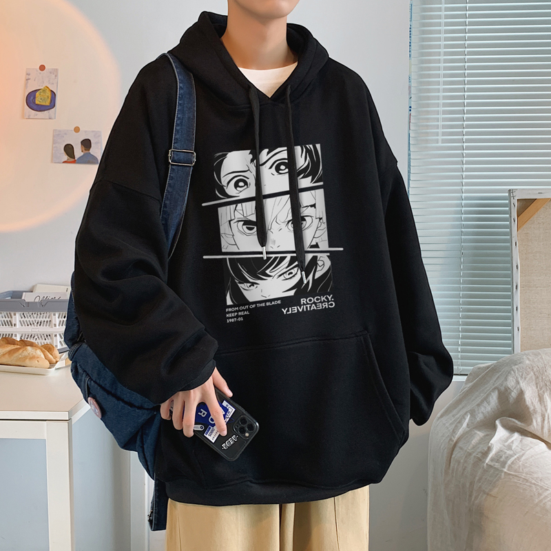 美式卫衣男连帽宽松潮流百搭ins国潮2022新款外套男春秋长袖衣服