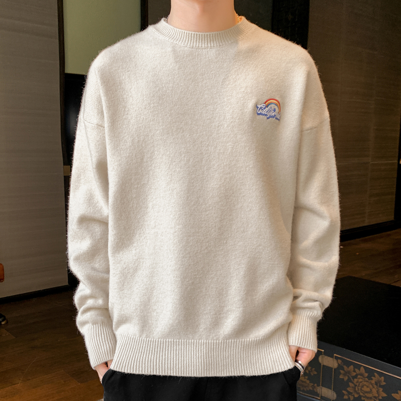 毛衣男士圆领2022春装新款韩版帅气潮流针织衫毛线衣男打底衫