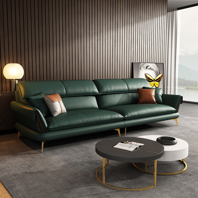 品牌轻奢真皮沙发头层牛皮客厅小户户型北欧简约皮艺沙发