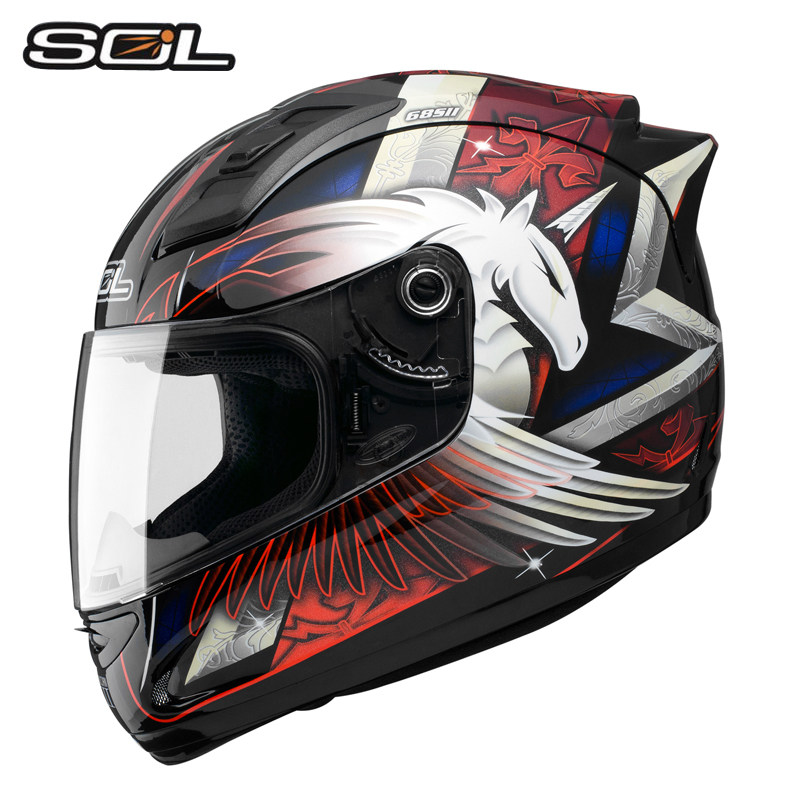 台湾sol摩托车头盔男女个性秋冬全盔摩托车头盔
