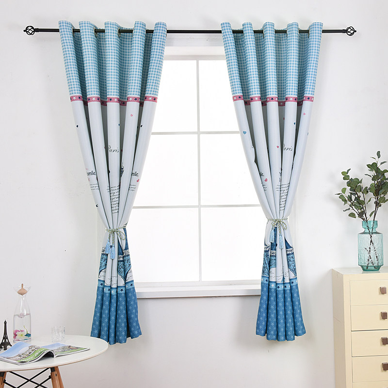 遮光短帘2020新款北欧简约现代小短卧室飘窗定制窗帘