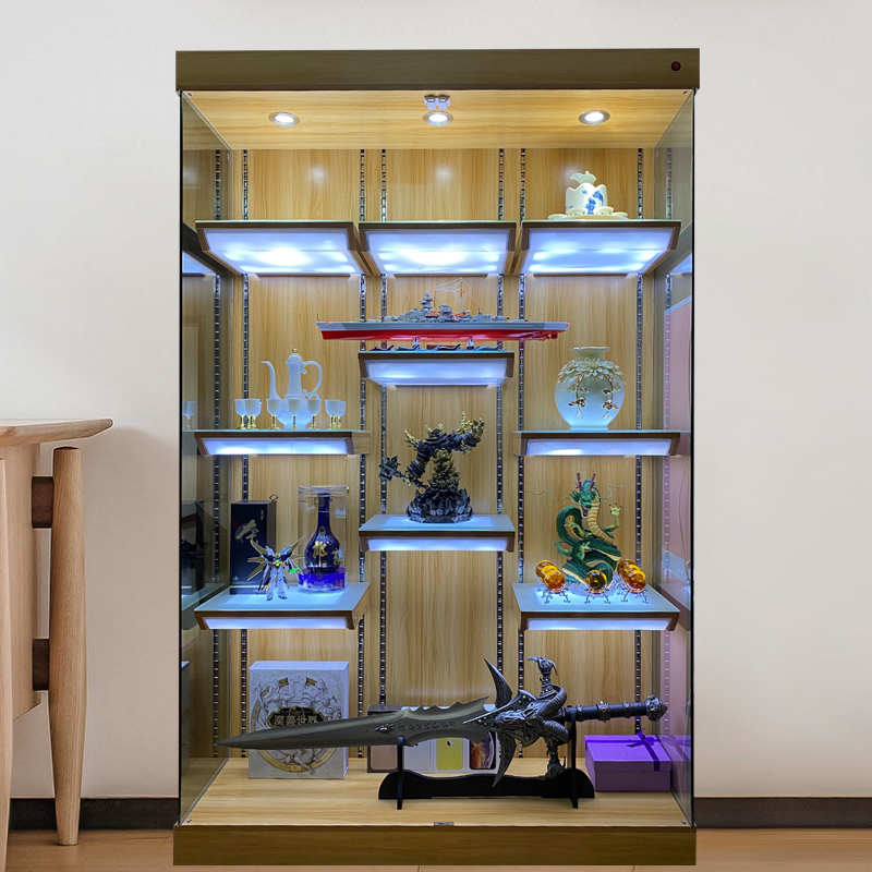 手办家用定制乐高模型轻奢展示柜玻璃带灯动漫商用展示柜