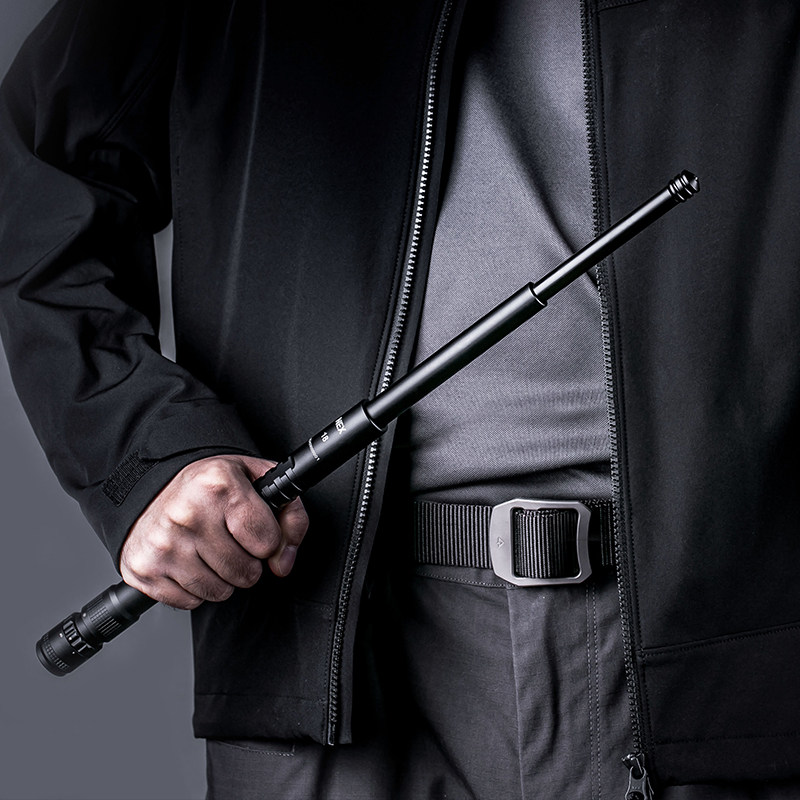 nex纳丽德带便携式手电伸缩机械甩棍手电筒