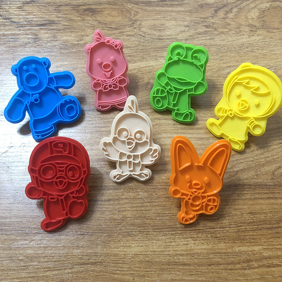 模具pororo小企鹅波鲁鲁宝露露人气卡通动画定制饼干翻糖diy模具