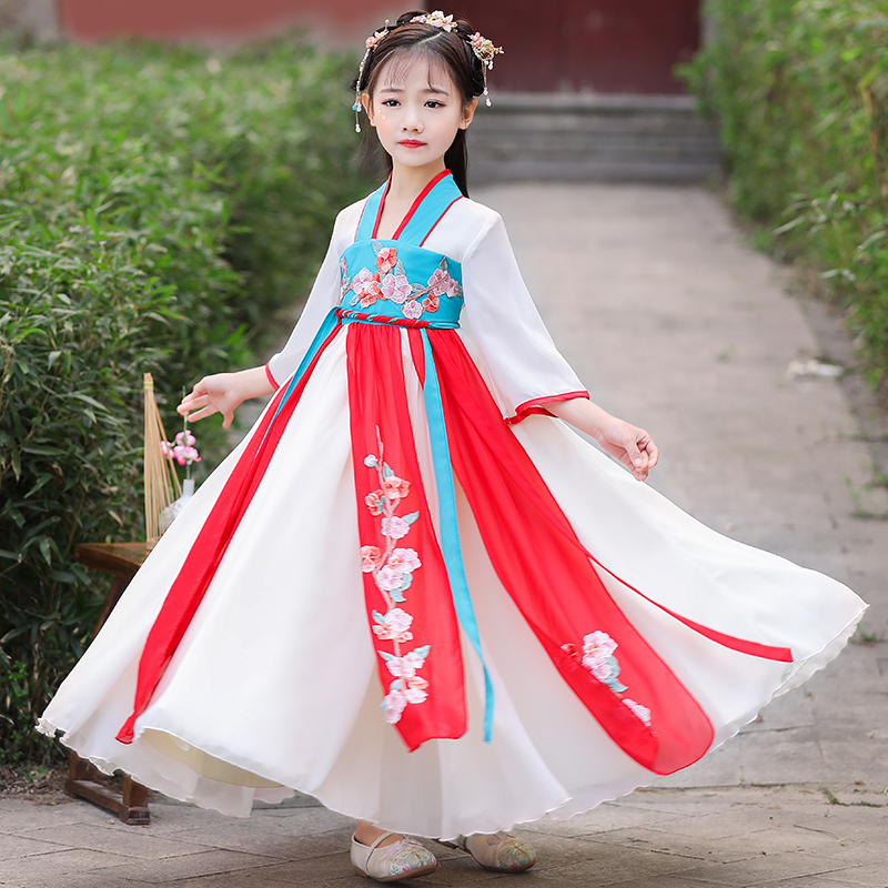 女童裙子古风公主女孩童装儿童古装国风中国唐装
