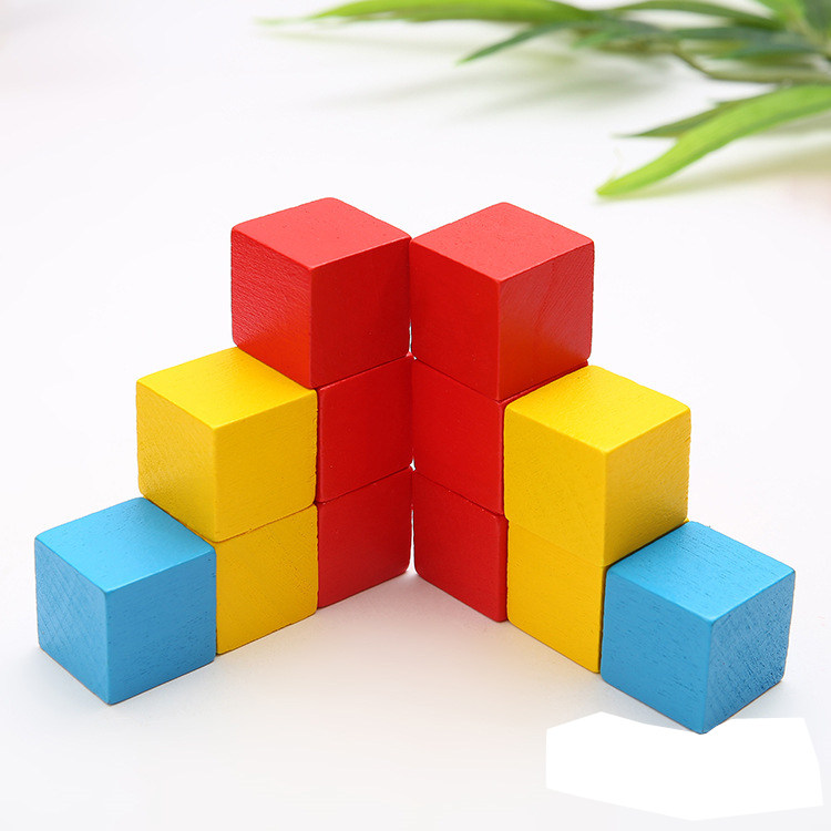 木制方木块教具数学木块立方体益智积木建构
