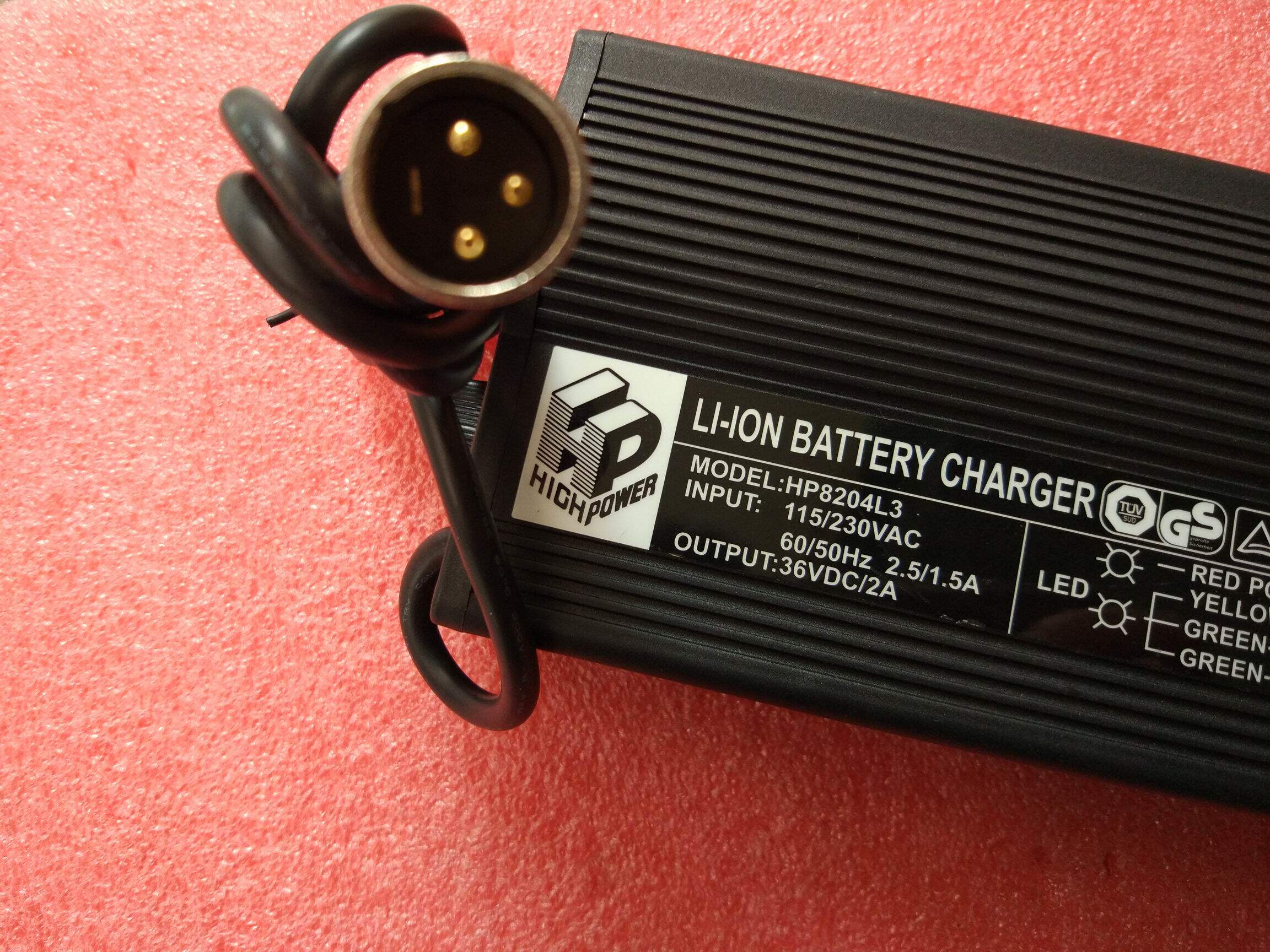 充电器适用hp36v锂电池充满36v2a电动车hp8204l3电动车充电器