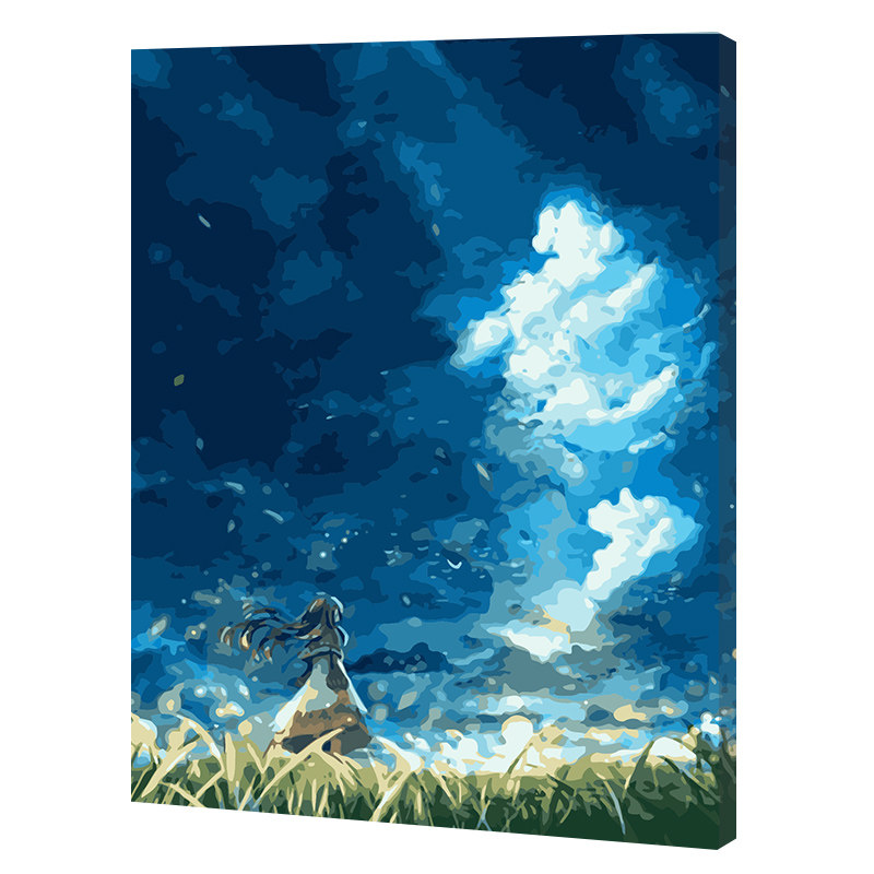 diy数字油画星空减压上色填充画成人手工手绘数字彩绘装饰画 a367