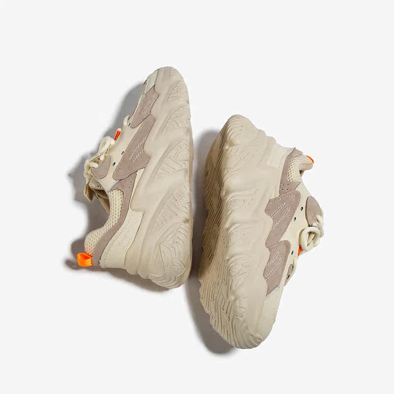 brutrose运动鞋百搭老爹休闲厚底牛皮拼接网面透气时尚休闲鞋