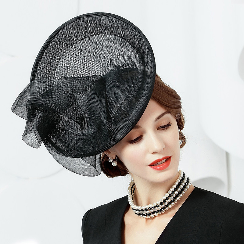 ee新款英伦麻纱名媛礼帽春秋时尚潮女女士帽子