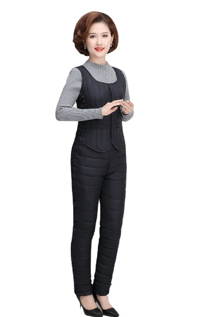 Antarctic winter middle-aged and elderly down pants for men and women wear high-waisted thickened straight-leg slimming plus size mother's cotton pants Antarctic winter middle-aged and elderly down pants for men and women wear high-waisted thickened straight-leg slimming plus size mother's cotton pants