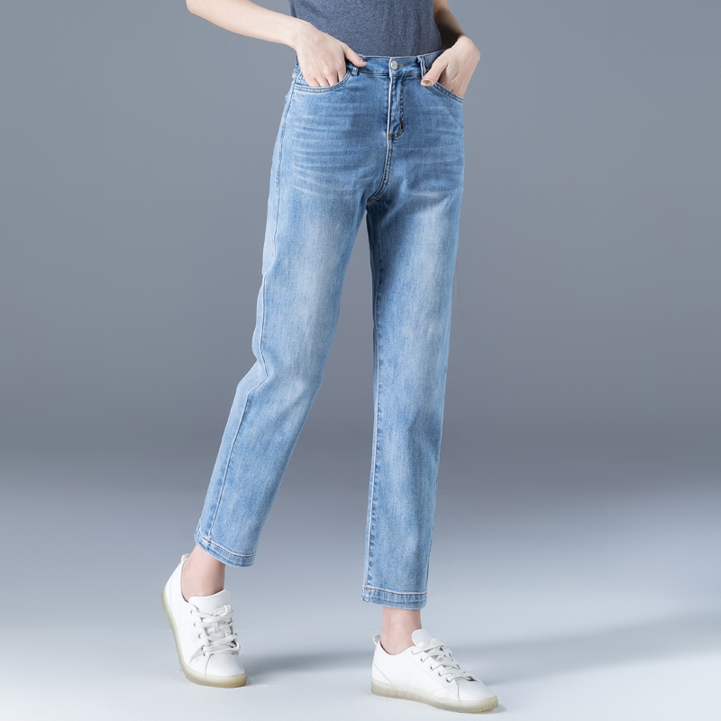 9分直筒牛仔裤女夏薄款高腰显瘦夏天烟管裤子牛仔裤