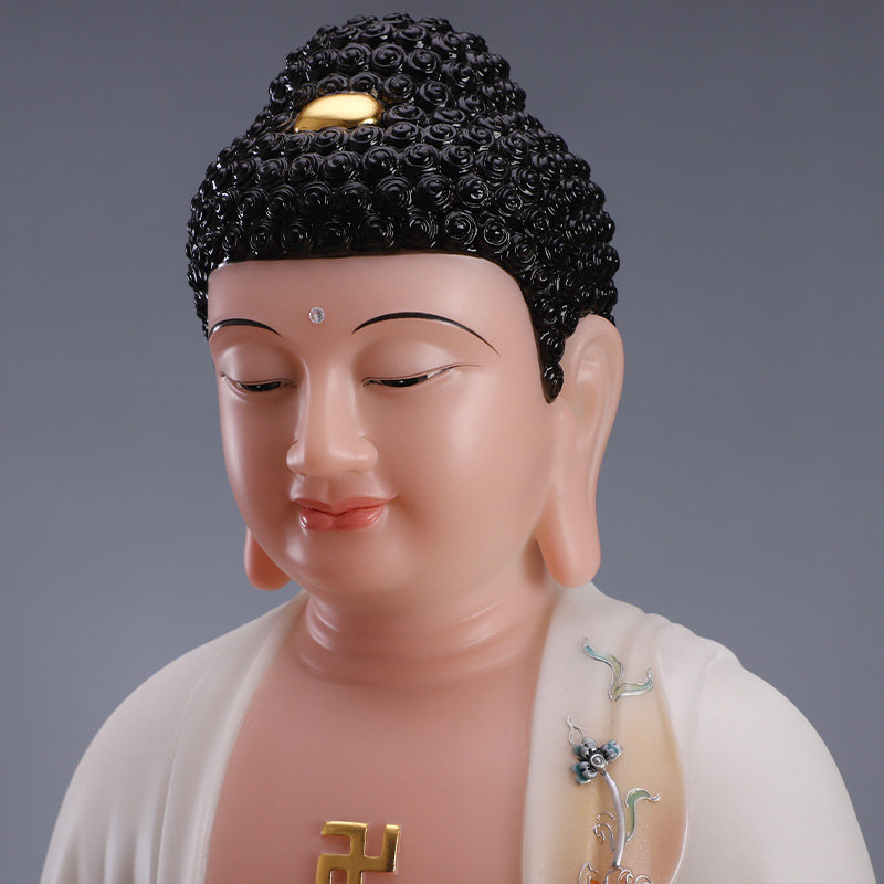 菩萨蓝色释迦王菩萨山地娑婆家华玉观音汉白家用摆件