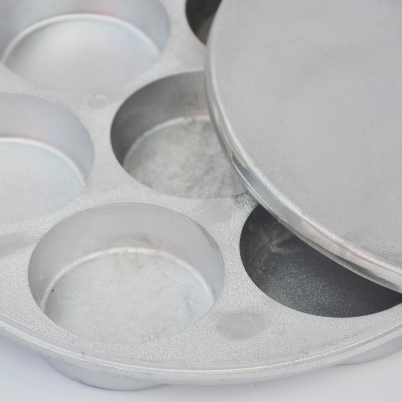 铝合金7孔海棠糕模具 樱花糕模具 圆形汉堡模具 小吃模具烘焙模具