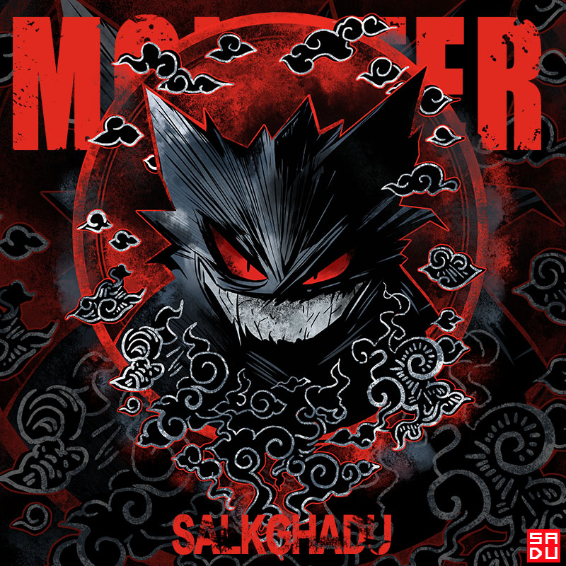 港风日系鬼斯通耿鬼联名T恤短袖宝可梦国潮情侣装小众设计感卫衣