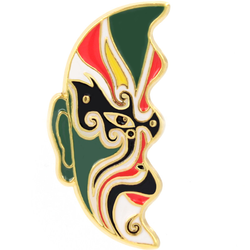 halder洛迪出品脸谱京剧饰品戏曲金属胸针文创胸针