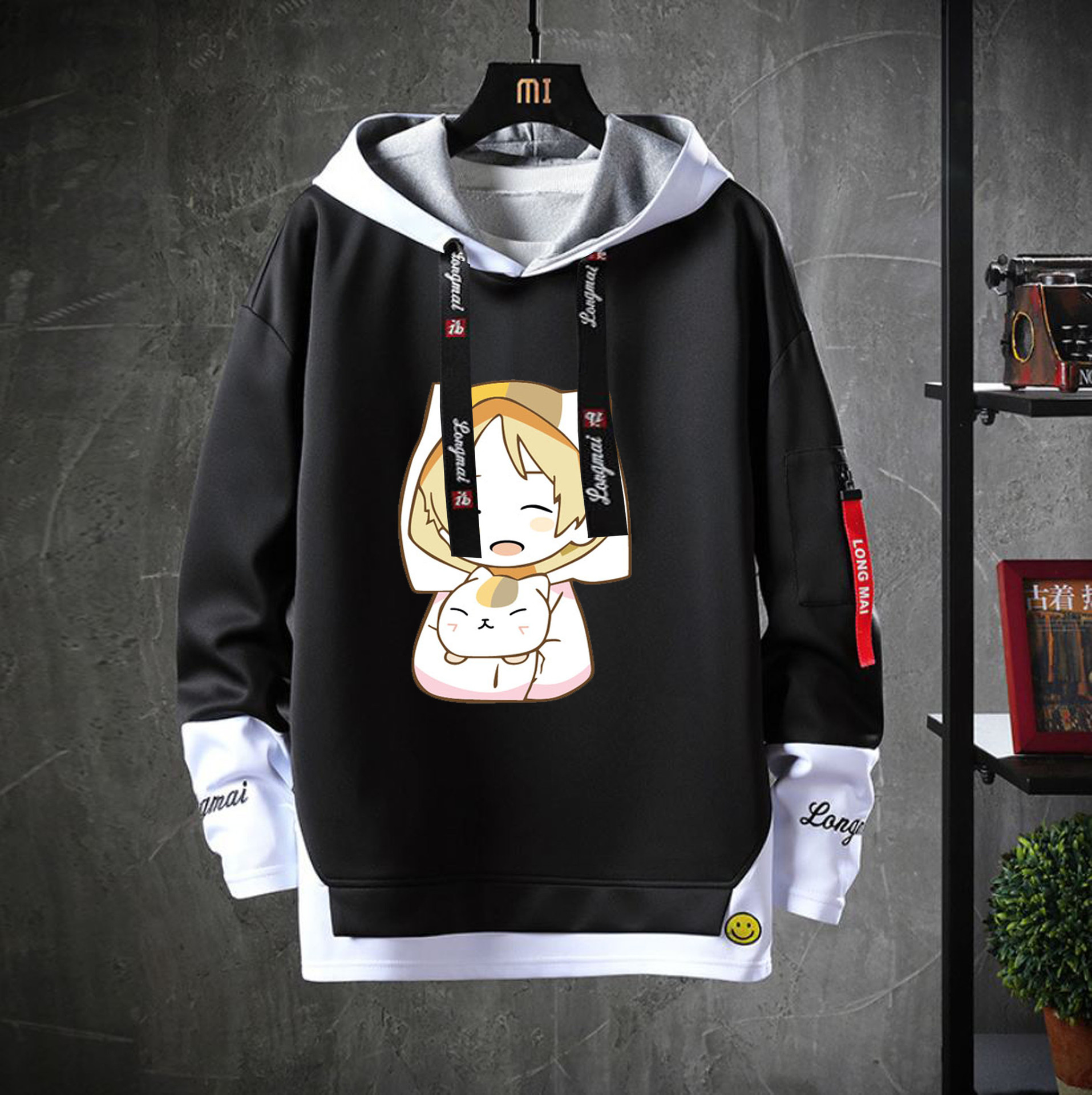 连帽夏目友人帐猫咪老师卫衣学生青少年衣服外套上衣动漫t恤