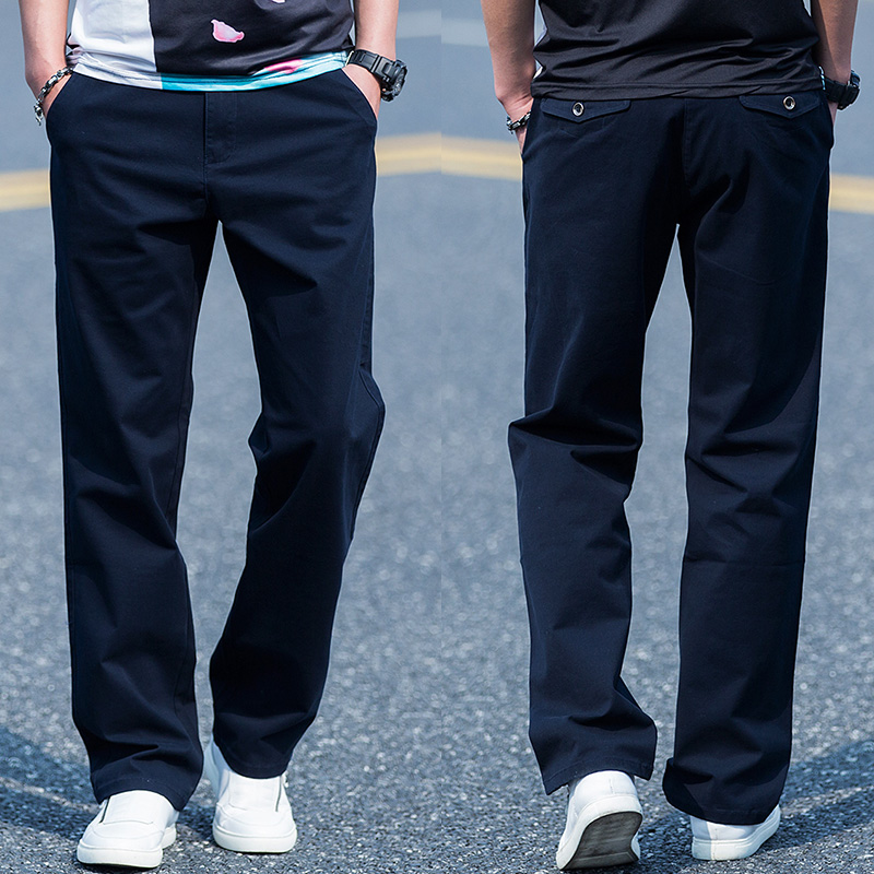 裤子男春季男士休闲裤直筒宽松加绒长裤大码纯棉男裤冬季男装西裤