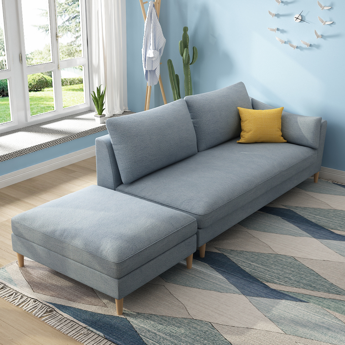 贵妃北欧布艺躺椅太妃床美人卧室客厅单人沙发贵妃椅