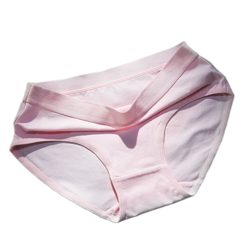 新款无痕内裤女士纯棉100%全棉抗菌中腰少女生白色三角裤头透气夏