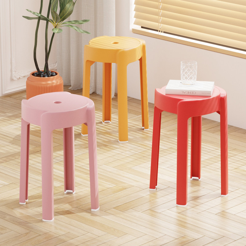 北欧家用塑料凳子可叠加厚结实高凳餐桌客厅其它凳子