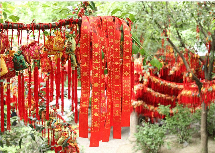 专业寺庙吉祥飘带祈福带开光佛教红色布印字红飘带平安带带子