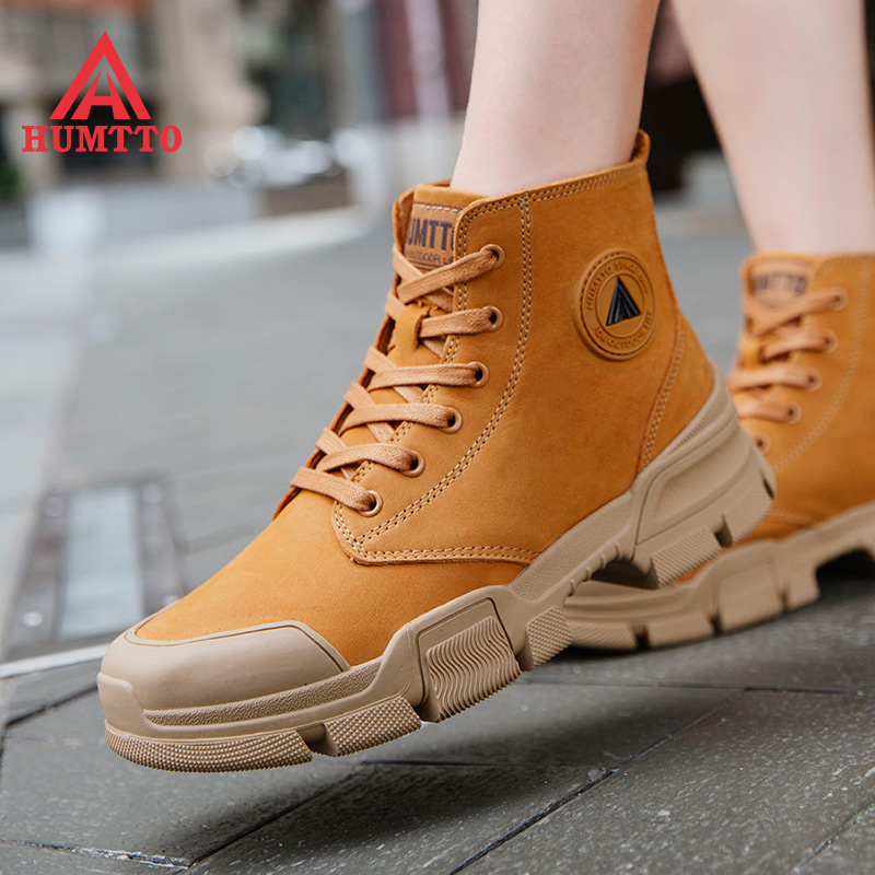 悍途登山鞋男女高帮户外休闲鞋防水防滑徒步鞋履秋季大黄靴马丁靴