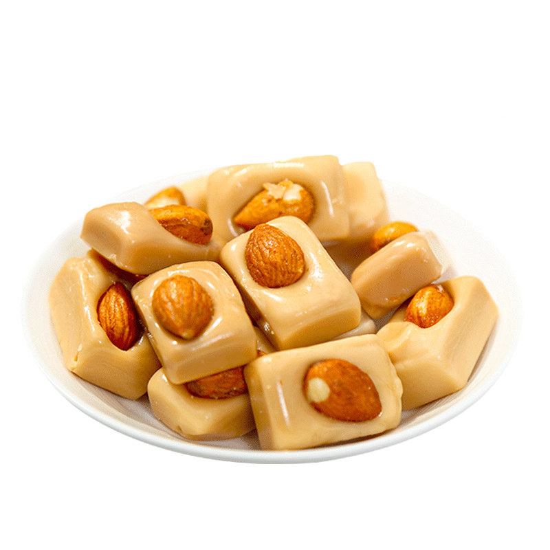 雅伯巴旦木果仁糖258g*2袋 结婚喜糖 杏仁糖零食夹心奶糖果大礼包