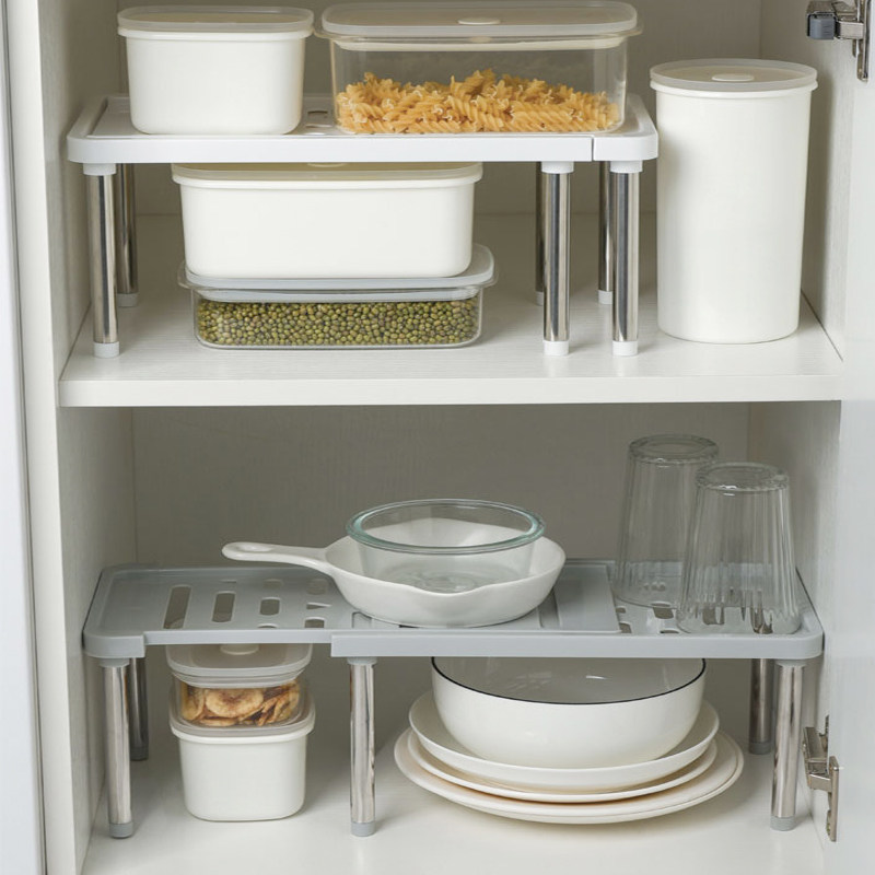 可伸缩下水水槽置物架橱柜柜子收纳分层架子隔板厨房置物架