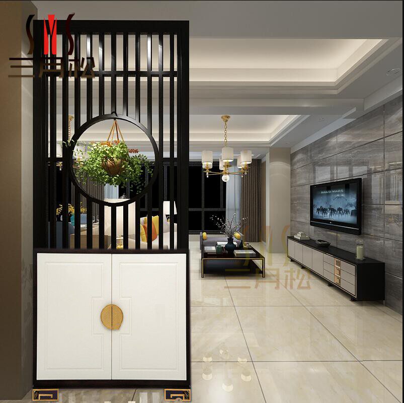 隔断现代简约客厅门口进门鞋柜原创设计玄关门厅