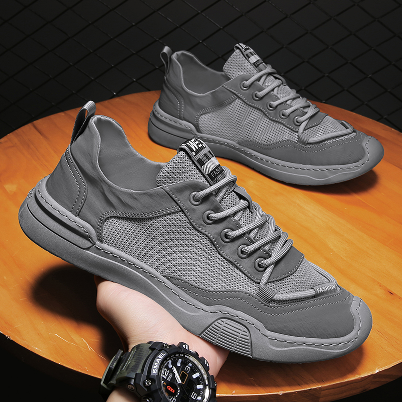 2022年新款工地劳保工作厨房潮鞋老北京布鞋工装板鞋夏季透气男鞋