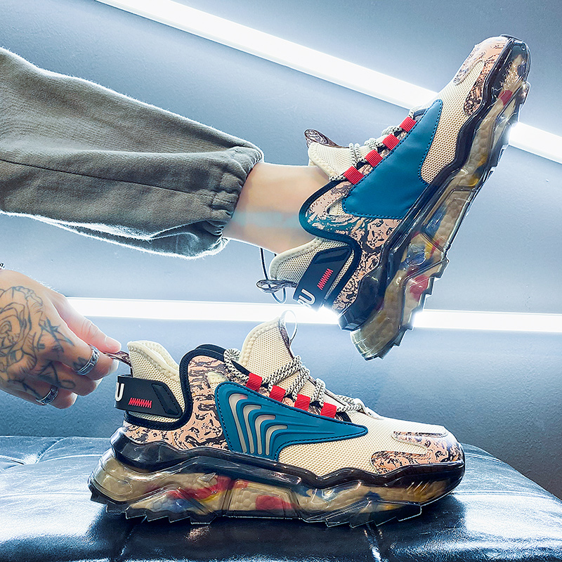 春季椰子男鞋2022新款夏季透气潮流网面休闲运动男士老爹ins潮鞋