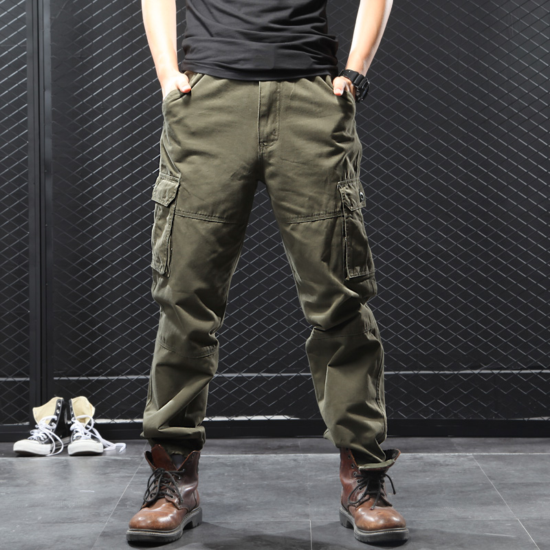 宽松多口袋工装裤休闲裤男加肥加大大码军裤潮美式战术裤夏季薄款