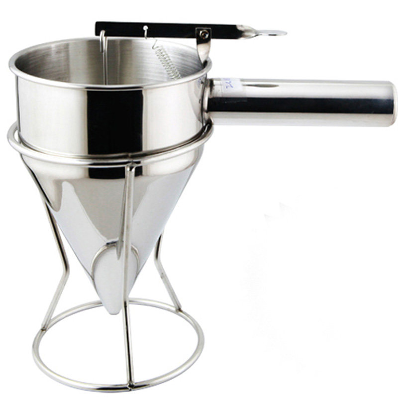 不锈钢连架漏斗章鱼小丸子桨斗支架手柄按压开关漏斗