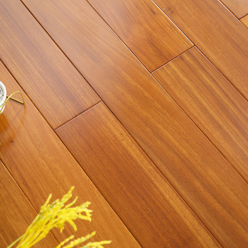 御成非洲圆盘豆纯实木地板原木木本色家用卧室木质实木地板