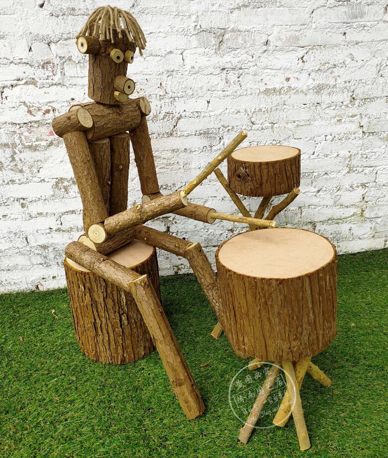 音乐木头人创意搞怪木偶人乐队木偶模型橱窗展厅木偶