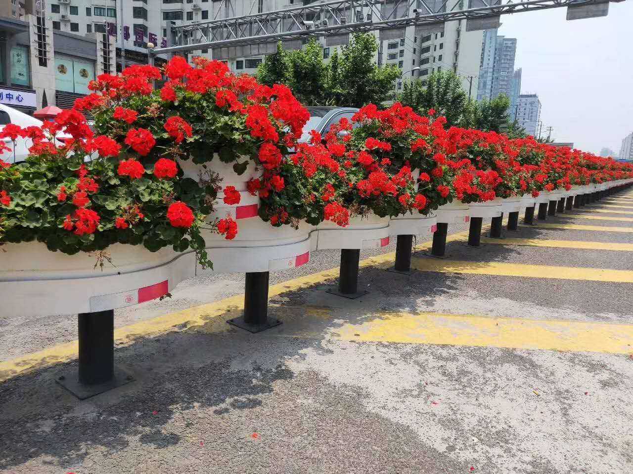 pvc花箱隔离带护栏花槽市政公路马路花盆微发花架