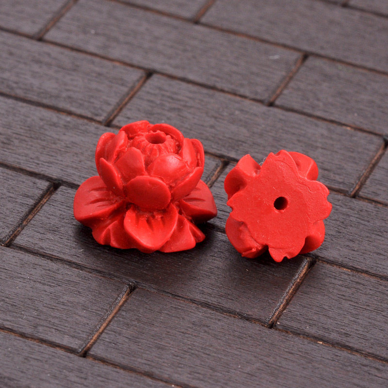 朱砂莲花隔珠手工串珠散珠红绳编织手链项链其他diy饰品配件