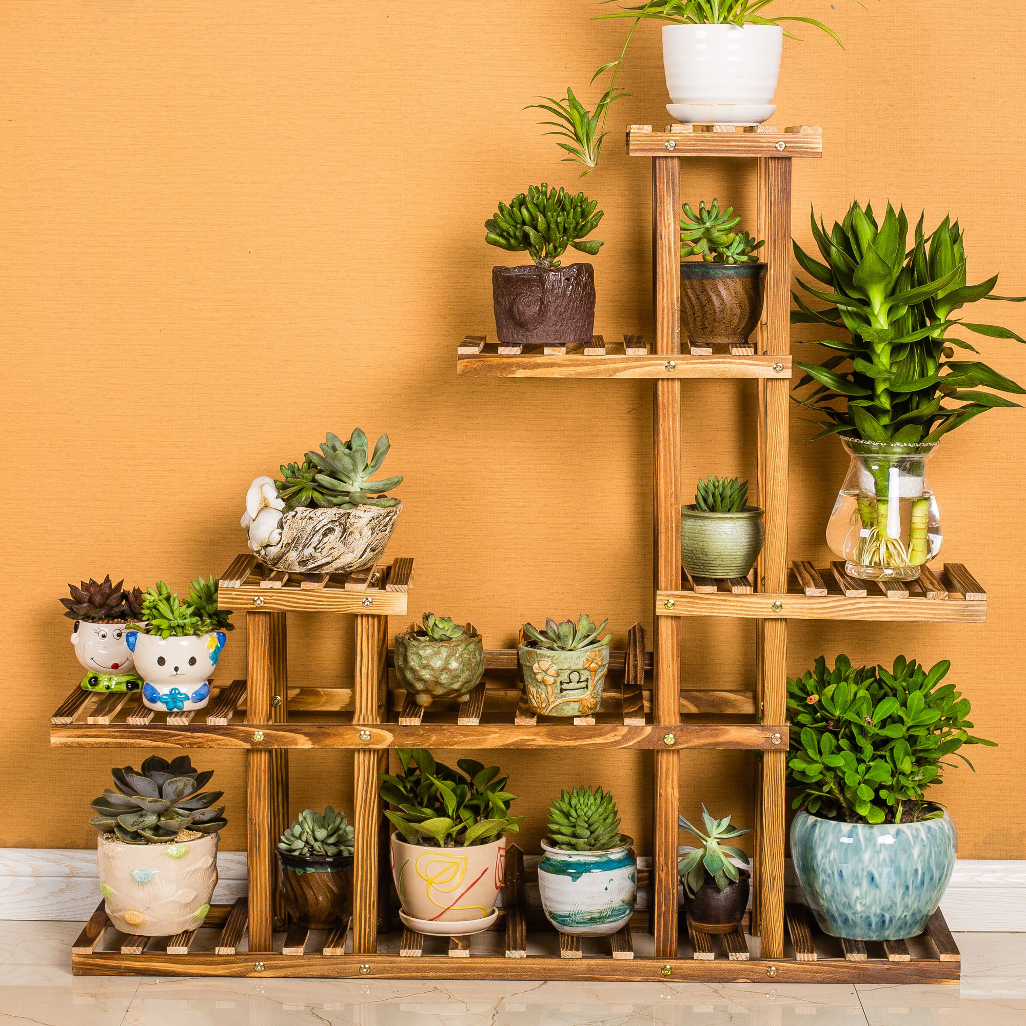 花架子实木客厅室内室外阳台多层地面多肉花盆花架