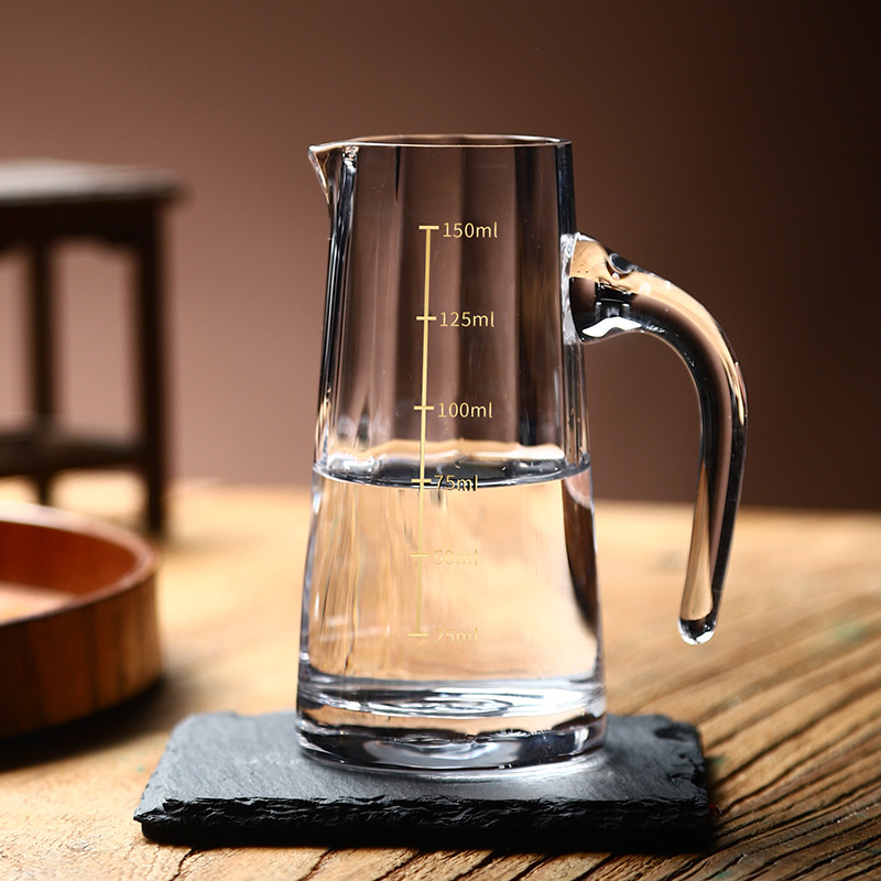 酒壶100ml玻璃刻度白酒壶家用水晶创意套装酒杯醒酒器