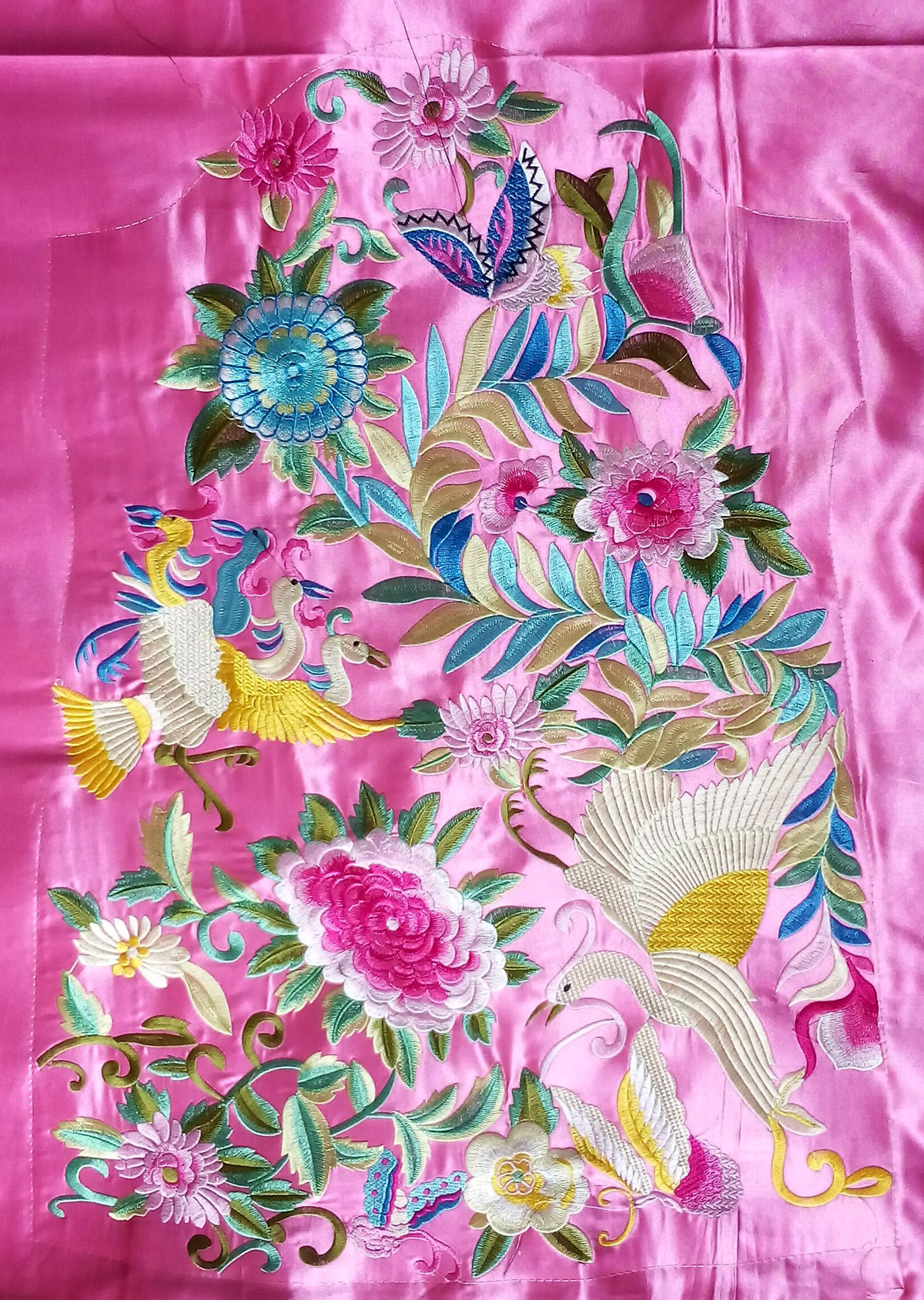 民族机绣绣花辅料实物拍照旗袍衣服垄震服装包包辅料尺寸53*74