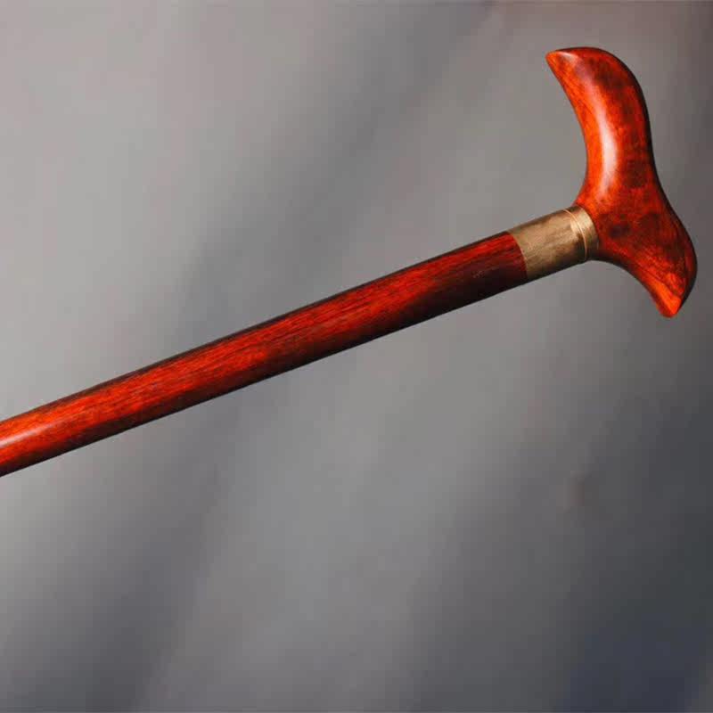 大檀印度小叶紫檀拐杖檀木实木老人送礼礼品红木雕刻工艺品摆件