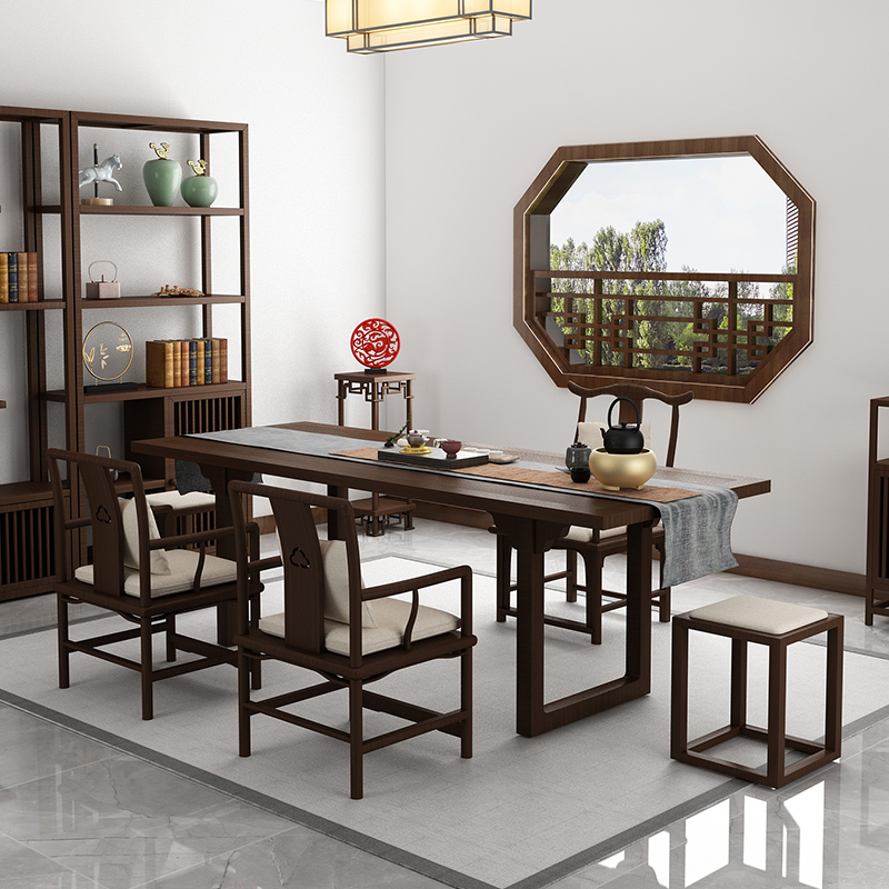 全实木茶桌椅组合功夫茶台实木茶艺桌泡茶桌客厅茶几新中式喝茶桌